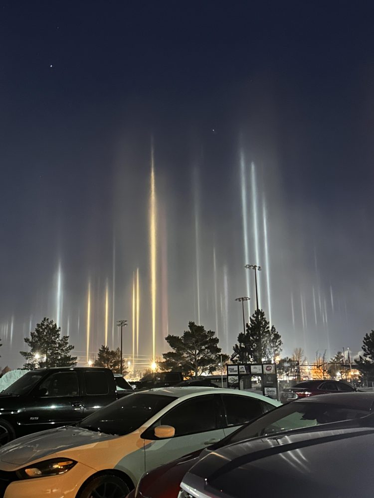 light pillars in the sky meaning